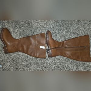 Classic Plus Size Tall Riding Boots in Brown Extra Wide Calf Size 9